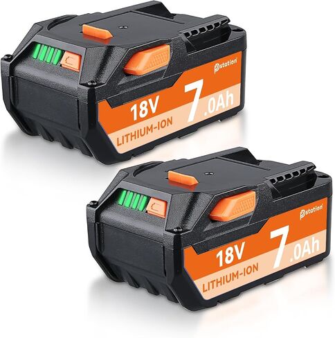 PDstation 2Pack 7.0Ah R840087 استبدال الليثيوم لبطارية Ridgid 18V متوافقة مع بطارية Ridgid 18V R840085 R840087 R840083 R840086 R840089 AC840085 AC840086 أدوات الحفر اللاسلكية in Saudi Arabia