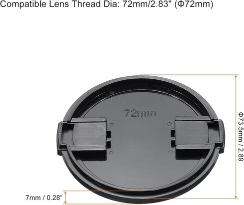Camera Lens Cap, 2 Pack Sides Pinch Front Lens Cover with Microfiber Cleaning Cloth for 72mm Thread Universal DSLR Lenses, Black for Nikon, for Fujifilm, for Pentax, for Leica in Saudi Arabia