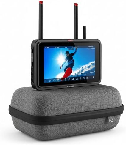 جهاز تسجيل شاشة Atomos Ninja TX مقاس 5 بوصات 1500nit مع مجموعة طاقة عالمية لالتقاط RAW بدقة 8K (14 عنصرًا) in Saudi Arabia