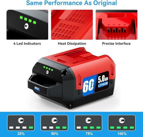بديل 5.0 أمبير لبطارية Toro 60V 88620، 88625، 88640، 88650، متوافق مع نظام الطاقة Toro Flex-Force 60 Volt Max أدوات الطاقة اللاسلكية in Kuwait
