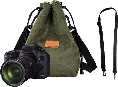 Camera Case Drawstring Bag Vintage DSLR Camera Bag Soft Lens Case with Shouder Strap for Traveling Camera Storage Case in Saudi Arabia