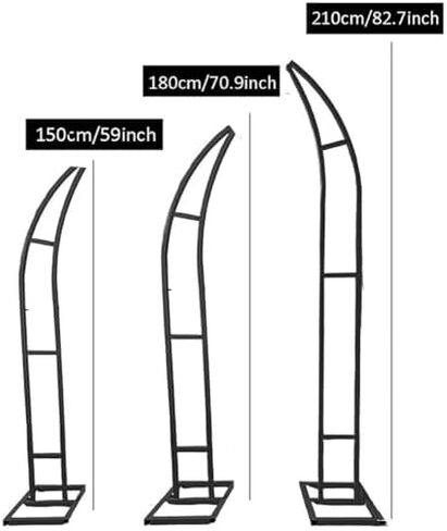 Set of 2 Adjustable Gold Metal Arch Backdrop Stands - Half Moon Wedding Arches for Weddings, Birthday Parties, Graduations (2.1m & 2.4m) - Elegant Event Decor in Saudi Arabia