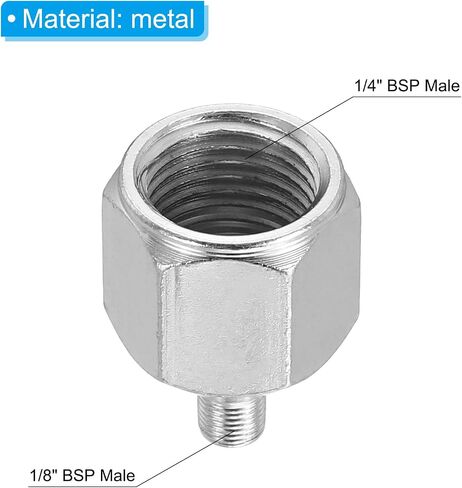 PATIKIL 1/4" to M5 Air Brush Hose Adapter, 2 PCS 1/4" BSP Female to M5 Male Fitting Conversion Adapter Nipple Metal Connector for Air Compressors in Saudi Arabia