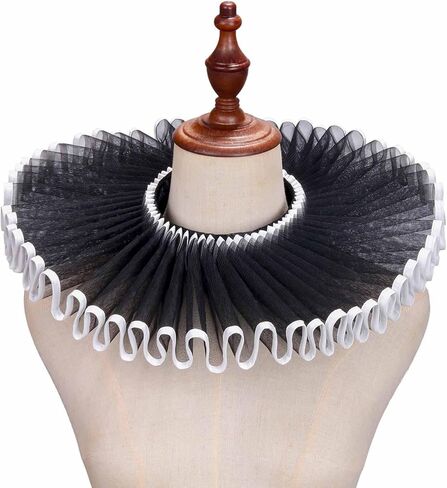 Elizabethan Clown Neck Ruffle Detachable Ruffled Collars for Photography Props in Kuwait