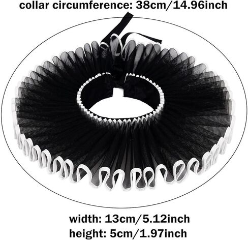 Elizabethan Clown Neck Ruffle Detachable Ruffled Collars for Photography Props in Kuwait