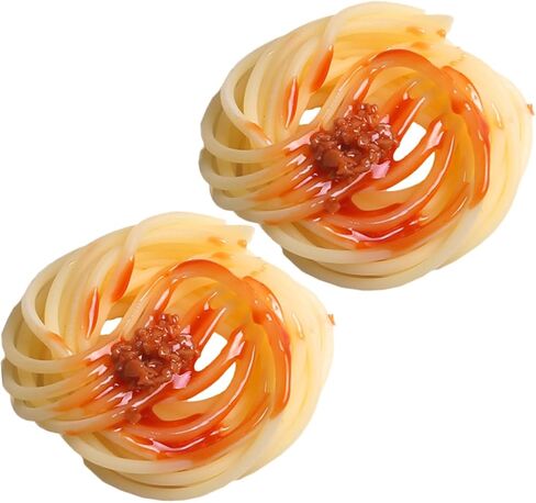 Sosoport 2pcs Realistic Fake Spaghetti Models for Restaurant Display Simulated Meat Paste Pasta Decoration PVC Props for Kitchen and Photography in Saudi Arabia