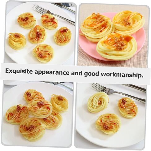 Sosoport 2pcs Realistic Fake Spaghetti Models for Restaurant Display Simulated Meat Paste Pasta Decoration PVC Props for Kitchen and Photography in Saudi Arabia