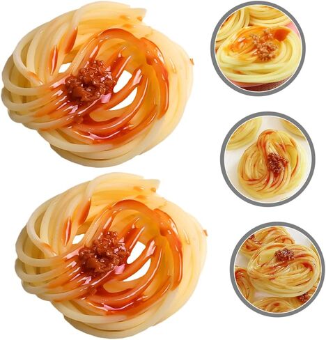 Sosoport 2pcs Realistic Fake Spaghetti Models for Restaurant Display Simulated Meat Paste Pasta Decoration PVC Props for Kitchen and Photography in Saudi Arabia