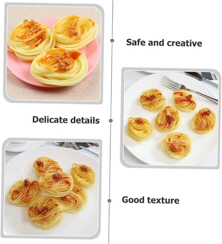 Sosoport 2pcs Realistic Fake Spaghetti Models for Restaurant Display Simulated Meat Paste Pasta Decoration PVC Props for Kitchen and Photography in Saudi Arabia
