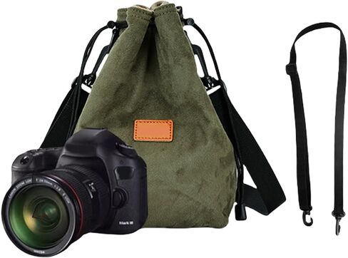 Camera Case Drawstring Bag Vintage DSLR Camera Bag Soft Lens Case with Shouder Strap for Traveling Camera Storage Case in Saudi Arabia