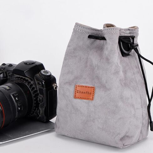 Camera Case Drawstring Bag Vintage DSLR Camera Bag Soft Lens Case with Shouder Strap for Traveling Camera Storage Case in Saudi Arabia