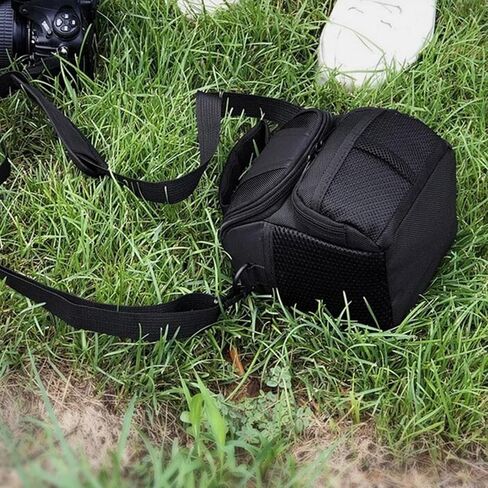 Waterproof Nylon Camera Shoulder Bag for DSLR Sponge Padding Front Side Pockets Travel Photography Accessories in Saudi Arabia