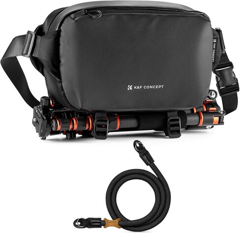 K&F CONCEPT 2 في 1 حقيبة كتف للاستخدام اليومي وحزام رقبة للكاميرا، حزام كتف للكاميرا بحبل نايلون 100 سم in Kuwait