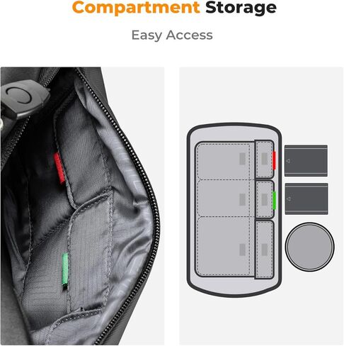 K&F CONCEPT 2 في 1 حقيبة كتف للاستخدام اليومي وحزام رقبة للكاميرا، حزام كتف للكاميرا بحبل نايلون 100 سم in Kuwait
