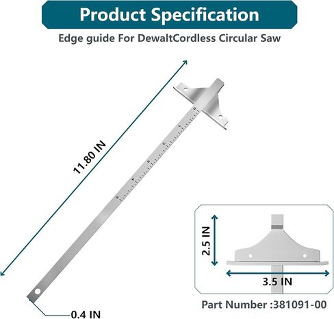 381-091-00 Circular Saw Guide Replacement for DW DC390K, DW936, DC300, DC310, DCS391B, DCS393, DC390B &Trim Saw Fence Accessory &Compatible with 20+ Models in Saudi Arabia