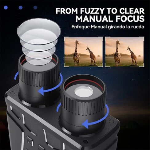 نظارات ياردجو للرؤية الليلية، مناظير رقمية للرؤية الليلية بالأشعة تحت الحمراء 1080 بكسل للبالغين، نطاق رؤية ليلية مع تكبير رقمي 5X، 7 مستويات من الأشعة تحت الحمراء، نظارات الأشعة تحت الحمراء القابلة لإعادة الشحن للتخييم والصيد (R6) in Kuwait