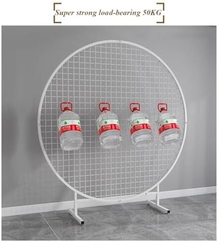 Black Round Backdrop Stand with Metal Mesh Grid - 120cm Flower Balloon Arch Frame for Wedding, Garden Party, Event Photo Booth Decoration in Saudi Arabia