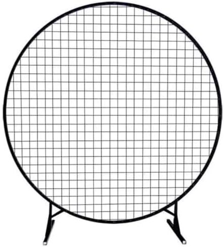 Black Round Backdrop Stand with Metal Mesh Grid - 120cm Flower Balloon Arch Frame for Wedding, Garden Party, Event Photo Booth Decoration in Saudi Arabia