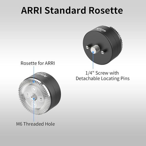 حامل Nitze Rosette لـ ARRI، محول Rosette أنثى لـ ARRI مع برغي 1/4 بوصة ودبابيس تحديد موقع قابلة للفصل، لقفص الكاميرا والمقبض الجانبي - N64B in Saudi Arabia