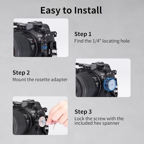 حامل Nitze Rosette لـ ARRI، محول Rosette أنثى لـ ARRI مع برغي 1/4 بوصة ودبابيس تحديد موقع قابلة للفصل، لقفص الكاميرا والمقبض الجانبي - N64B in Saudi Arabia