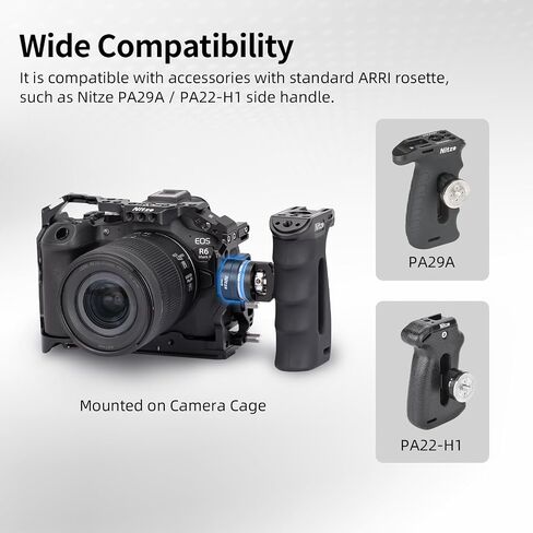 حامل Nitze Rosette لـ ARRI، محول Rosette أنثى لـ ARRI مع برغي 1/4 بوصة ودبابيس تحديد موقع قابلة للفصل، لقفص الكاميرا والمقبض الجانبي - N64B in Saudi Arabia