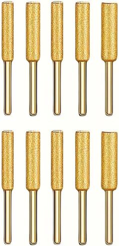 10-Pc Silver Diamond Chainsaw Sharpener Set, Titanium Coated Corundum Grinding Bits, Rotary Tool Burr Stone Files for Chain Saw, Jade, Glass, Metal, Wood Sharpening in Saudi Arabia