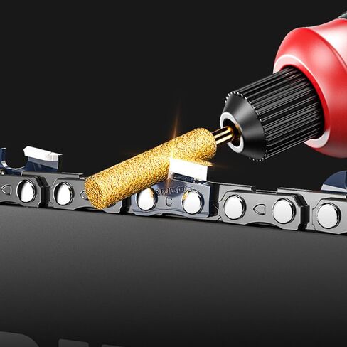 10-Pc Silver Diamond Chainsaw Sharpener Set, Titanium Coated Corundum Grinding Bits, Rotary Tool Burr Stone Files for Chain Saw, Jade, Glass, Metal, Wood Sharpening in Saudi Arabia