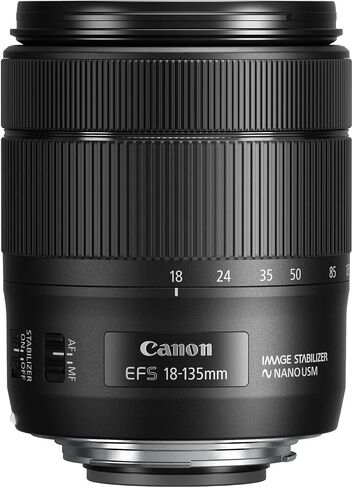 Canon EF-S 18-135mm f/3.5-5.6 is USM Lens for Canon EF-S-Mount APS-C DSLRs + Lens Case + 3 PC Filters + Hood + Dust Blower + Sensor Brush Pen + Cap Keeper + More (12pc Bundle), Black (Renewed) in Saudi Arabia