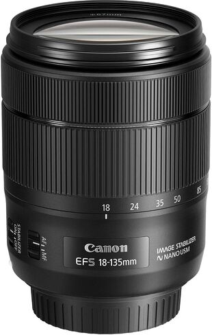 Canon EF-S 18-135mm f/3.5-5.6 is USM Lens for Canon EF-S-Mount APS-C DSLRs + Lens Case + 3 PC Filters + Hood + Dust Blower + Sensor Brush Pen + Cap Keeper + More (12pc Bundle), Black (Renewed) in Saudi Arabia