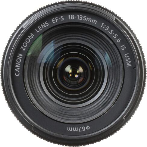 Canon EF-S 18-135mm f/3.5-5.6 is USM Lens for Canon EF-S-Mount APS-C DSLRs + Lens Case + 3 PC Filters + Hood + Dust Blower + Sensor Brush Pen + Cap Keeper + More (12pc Bundle), Black (Renewed) in Saudi Arabia