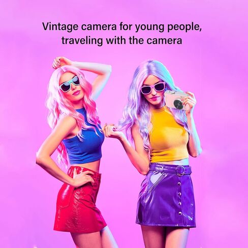 Digital Camera, 1080P HD Camera, 48MP Front Rear Dual Lens with 16X Zoom, Auto Beauty Filter, 2.4 Inch Screen Autofocus, for All Ages (Rose Gold) in Kuwait