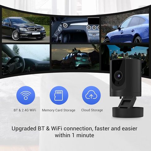 كاميرا BoyKeep 2.4G/5G داخلية واي فاي مع رؤية ليلية 1080 بكسل، كشف الحركة، صوت ثنائي الاتجاه، تخزين سحابي وبطاقة الذاكرة، K11، أسود، قطعة واحدة in Kuwait