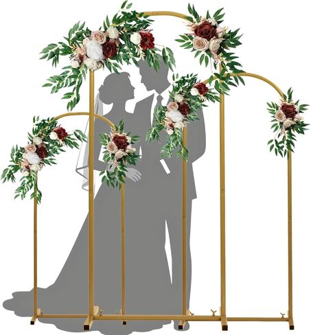 Wedding Arch - Metal Arch Backdrop Stand,6FT, 5FT, 4FT Set of 3 Golden Metal Archs Stand,Wedding Arches for Ceremony for Wedding, Baby Shower, Birthday Party, Photography in Saudi Arabia
