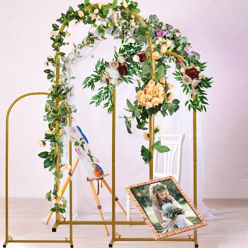Wedding Arch - Metal Arch Backdrop Stand,6FT, 5FT, 4FT Set of 3 Golden Metal Archs Stand,Wedding Arches for Ceremony for Wedding, Baby Shower, Birthday Party, Photography in Saudi Arabia