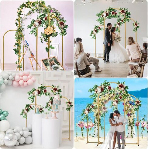 Wedding Arch - Metal Arch Backdrop Stand,6FT, 5FT, 4FT Set of 3 Golden Metal Archs Stand,Wedding Arches for Ceremony for Wedding, Baby Shower, Birthday Party, Photography in Saudi Arabia
