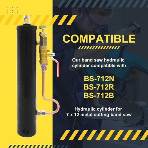 Hydraulic Cylinder for 7 x 12 Metal Cutting Band Saw Compatible with BS-712N/BS-712R/BS-712B，Hydraulic Downfeed Control Cylinder for Metal Bandsaw in Saudi Arabia