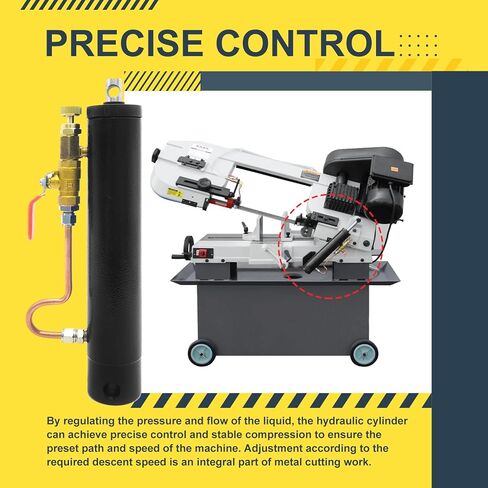 Hydraulic Cylinder for 7 x 12 Metal Cutting Band Saw Compatible with BS-712N/BS-712R/BS-712B，Hydraulic Downfeed Control Cylinder for Metal Bandsaw in Saudi Arabia