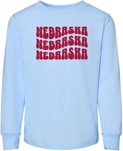 Groovy Nebraska Toddler Kids Long Sleeve T-Shirt in Saudi Arabia
