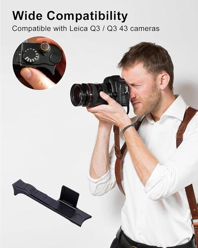 قبضة الإبهام تناسب قبضة دعم الإبهام للكاميرا Leica Q3 & Q3 43، مقبض يد أسود من الألومنيوم in Saudi Arabia