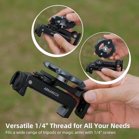 Magnetic Phone Tripod Mount,1/4" Thread Cold Shoe 360° Rotation,Compatible with iPhone16 15 14 13 12 Pro All Series,Magnetic Ring iPhone Tripod Mount Adapter in Saudi Arabia