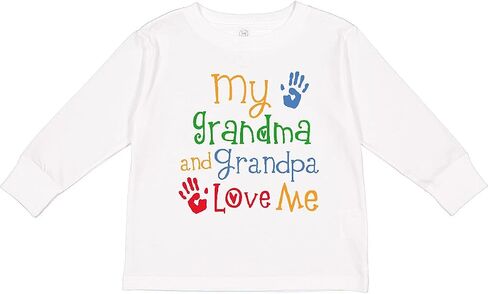 inktastic My Grandma and Grandpa Love Me Toddler Long Sleeve T-Shirt in Saudi Arabia
