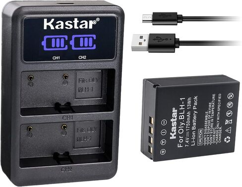 Kastar BLH-1 LED2 USB Battery Charger Compatible with Olympus BLH-1, BLH1, BLH-01, PS-BLH1 Battery, Olympus BCH-1 BCH1 Charger, Olympus HLD-9 Power Battery Grip in Saudi Arabia