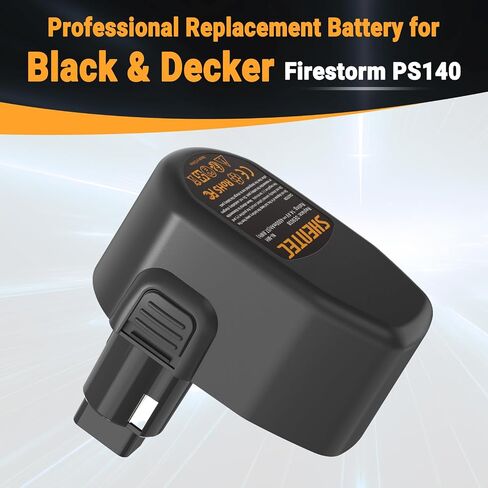 بطارية Shentec 4.0 أمبير 14.4 فولت متوافقة مع بطارية Black & Decker PS140 Firestorm 14.4 فولت NiMH Pod Style، أسود وديكر 14.4 فولت in Saudi Arabia