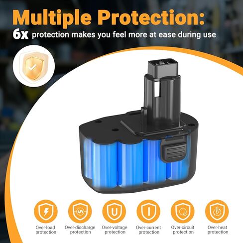 بطارية Shentec 4.0 أمبير 14.4 فولت متوافقة مع بطارية Black & Decker PS140 Firestorm 14.4 فولت NiMH Pod Style، أسود وديكر 14.4 فولت in Saudi Arabia