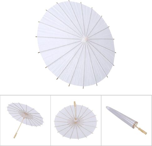 White Paper Umbrella for Wedding Photography, Tissue Paper Construction, 20cm Radius, Party Decoration, Bridal Accessory in Saudi Arabia