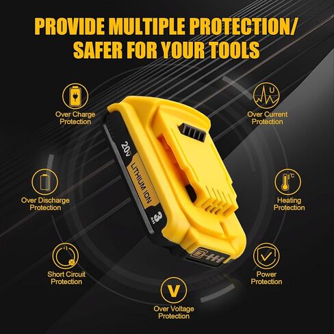 DCB201 3.0Ah Lithium ION Replacement for Dewalt 20V MAX Battery DCB201 DCB203 DCB206 DCB207 Compatible with Dewalt 20v Tools and Chargers 4Pack in Saudi Arabia