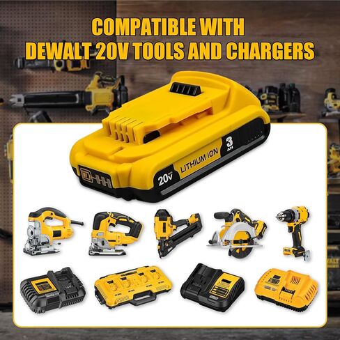 DCB201 3.0Ah Lithium ION Replacement for Dewalt 20V MAX Battery DCB201 DCB203 DCB206 DCB207 Compatible with Dewalt 20v Tools and Chargers 4Pack in Saudi Arabia