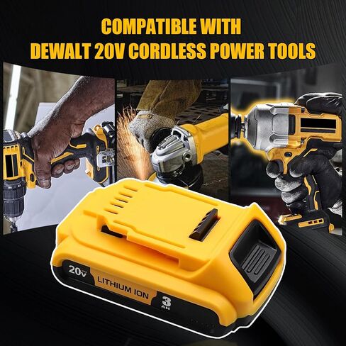 DCB201 3.0Ah Lithium ION Replacement for Dewalt 20V MAX Battery DCB201 DCB203 DCB206 DCB207 Compatible with Dewalt 20v Tools and Chargers 4Pack in Saudi Arabia