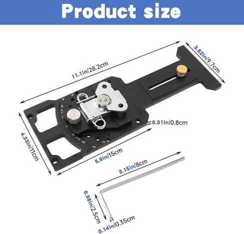 Adjustable Angle Track Saw Square, 11-Position Adjustable (-60° to 60°), for Festool/for Makita/for Milwaukee, CNC-Machined for Precision Cutting in Kuwait