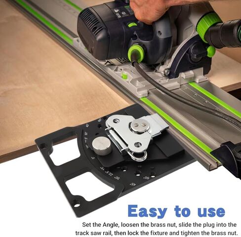 Adjustable Angle Track Saw Square, 11-Position Adjustable (-60° to 60°), for Festool/for Makita/for Milwaukee, CNC-Machined for Precision Cutting in Kuwait